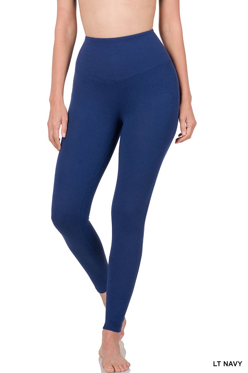 Premium Microfiber Wide Waistband Leggings: 1-1-2-2 (S-M-L-XL) / DK RUST