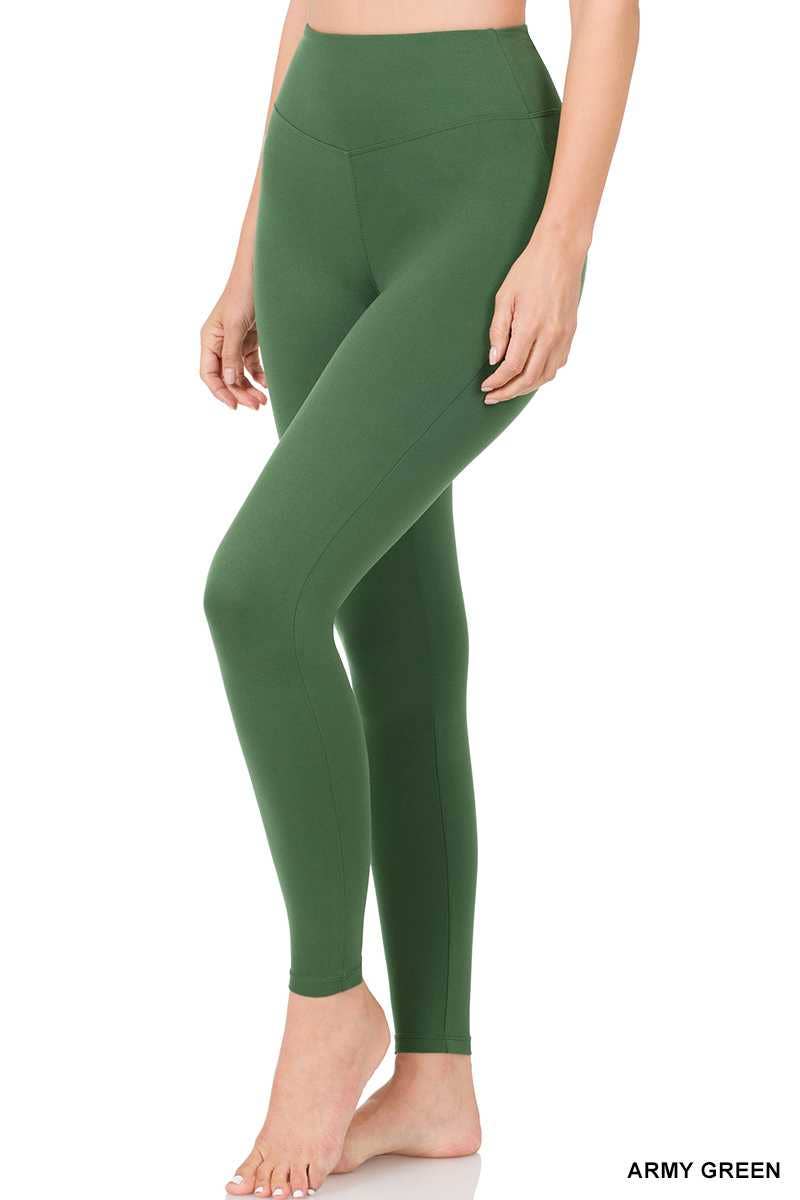 Premium Microfiber Wide Waistband Leggings: 1-1-2-2 (S-M-L-XL) / DK RUST