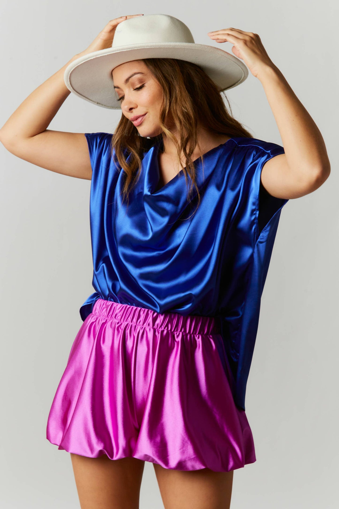 Shiny French Terry Bubble Shorts: S / KELLY GREEN
