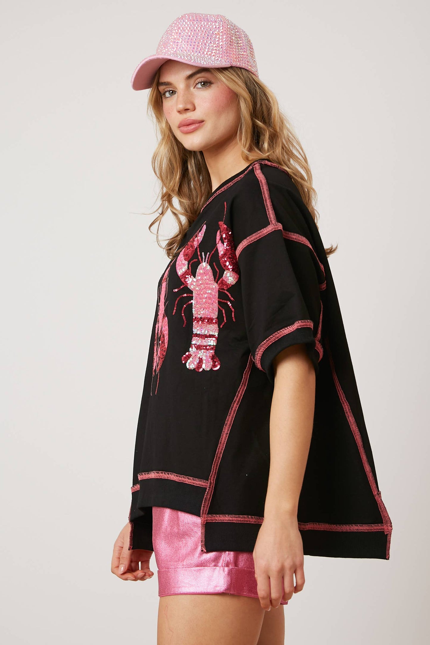 Sequin Crawfish French Terry Top