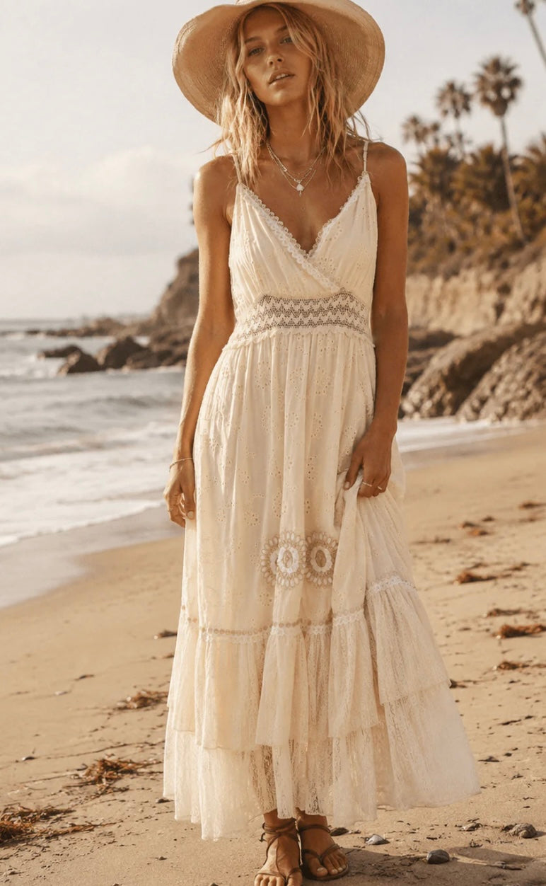 Tiered Crotchet Maxi Dress