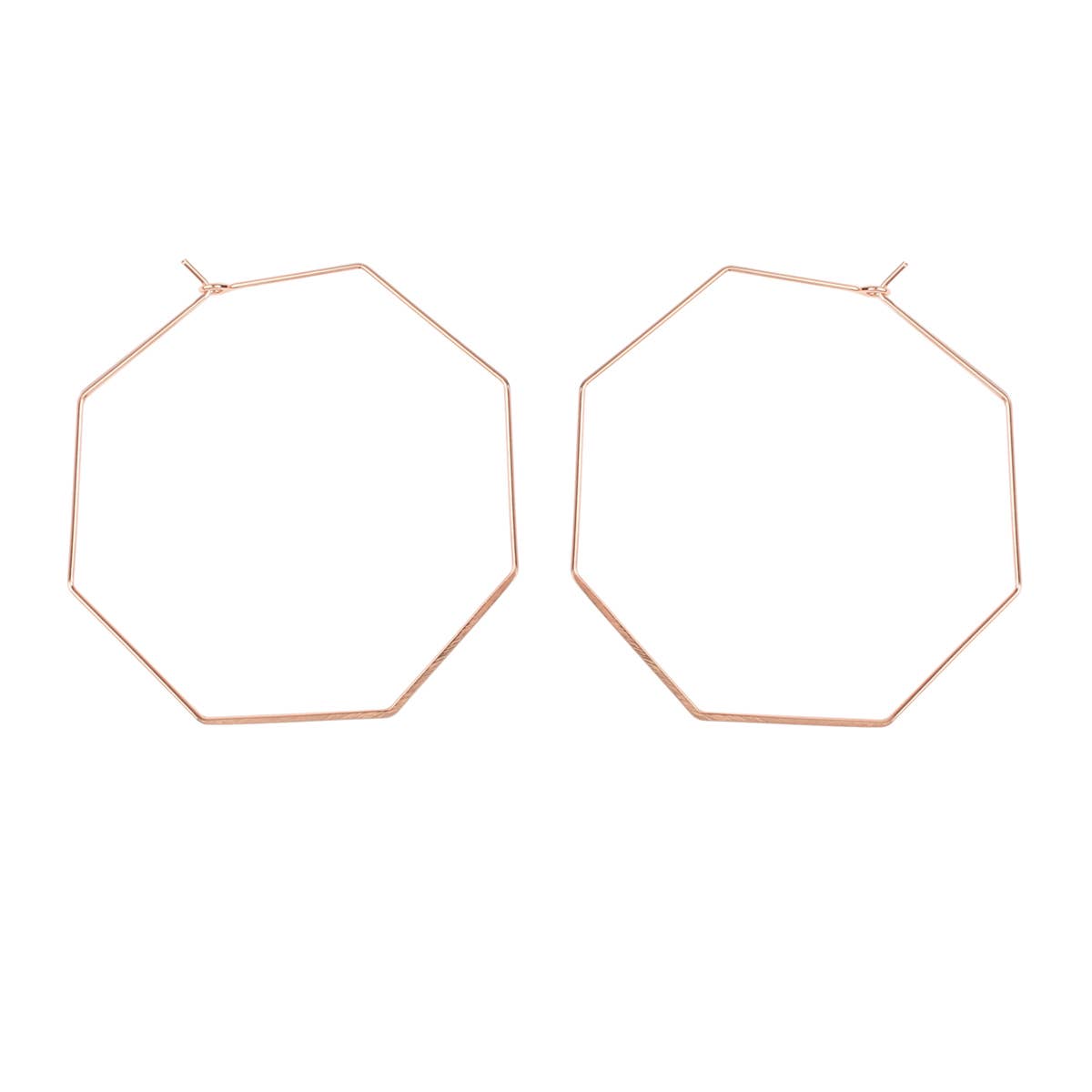 Octagon Shape Brass Earrings