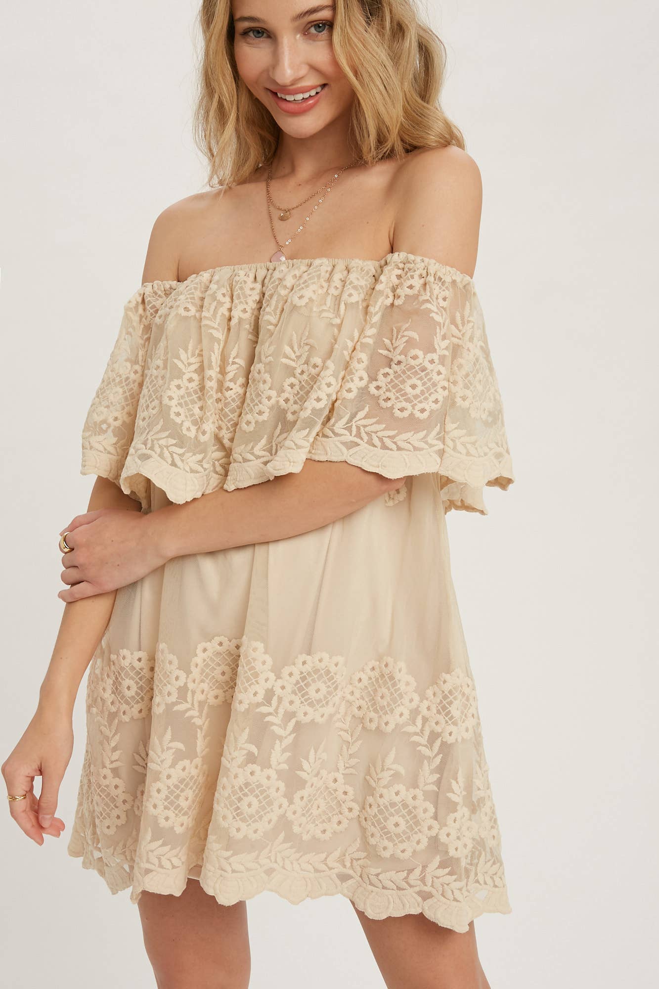 OFF THE SHOULDER LACE DRESS