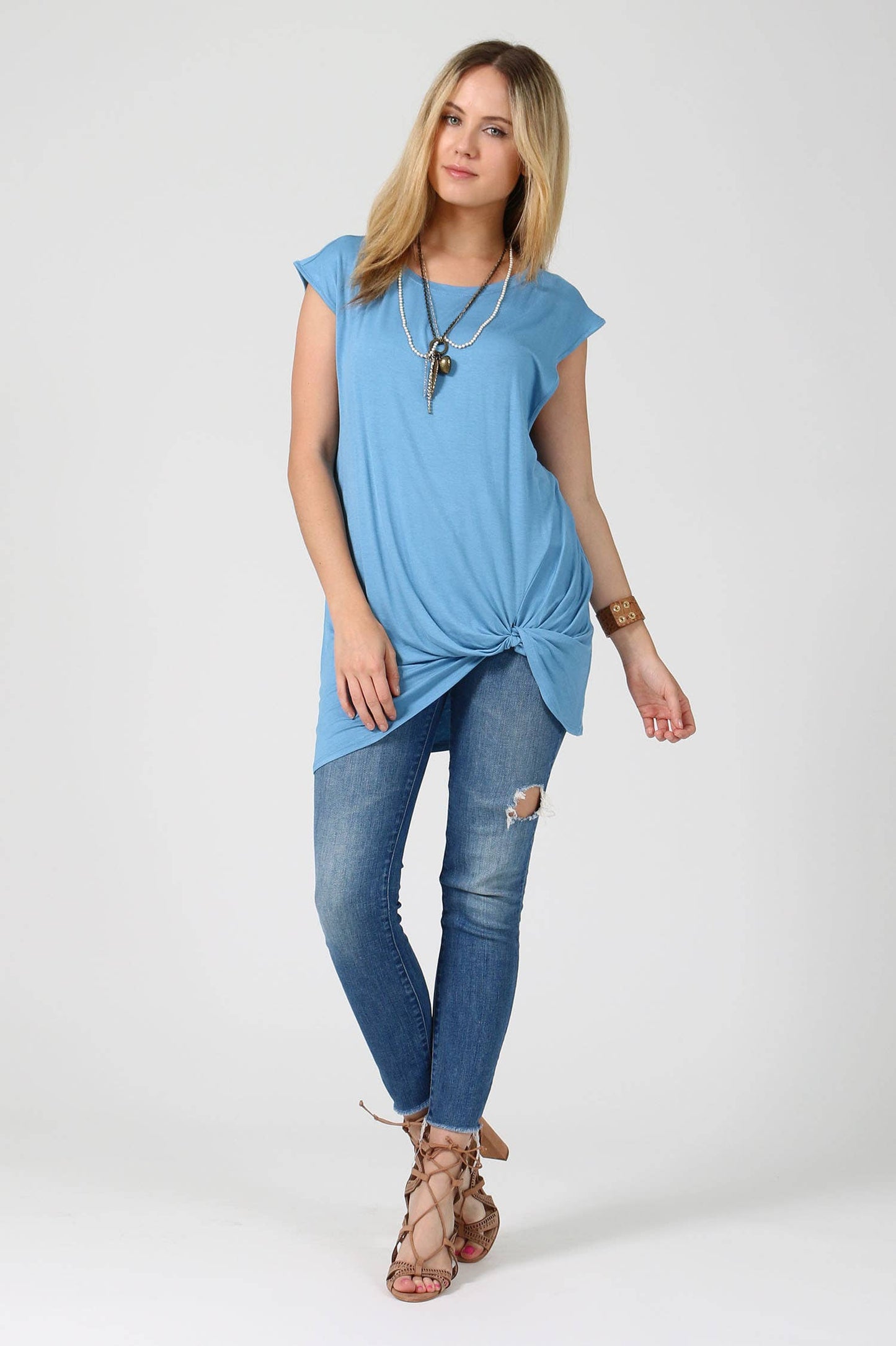PLUS FRONT twisted hem tunic