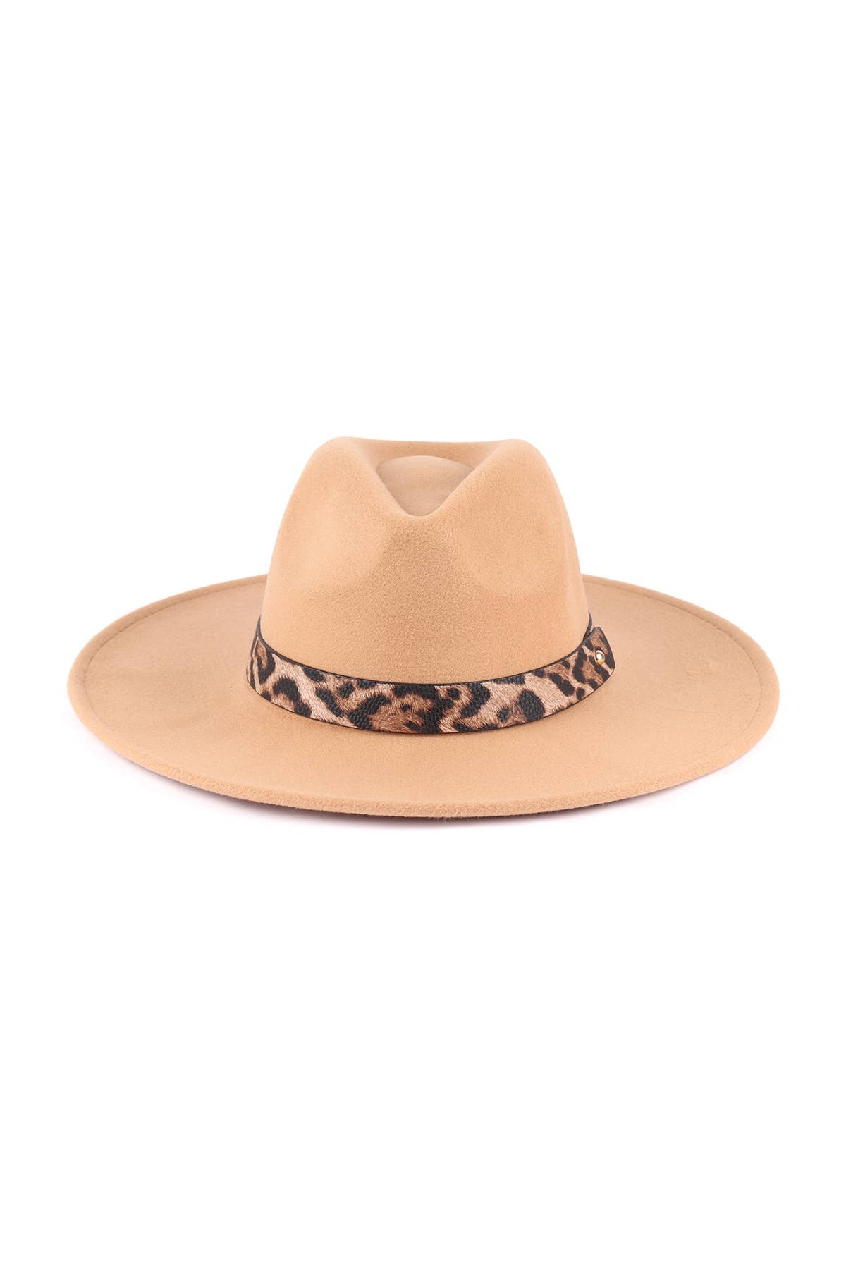 HDT3540 - FELT FASHION BRIM HAT W/ LEOPARD ACCENT
