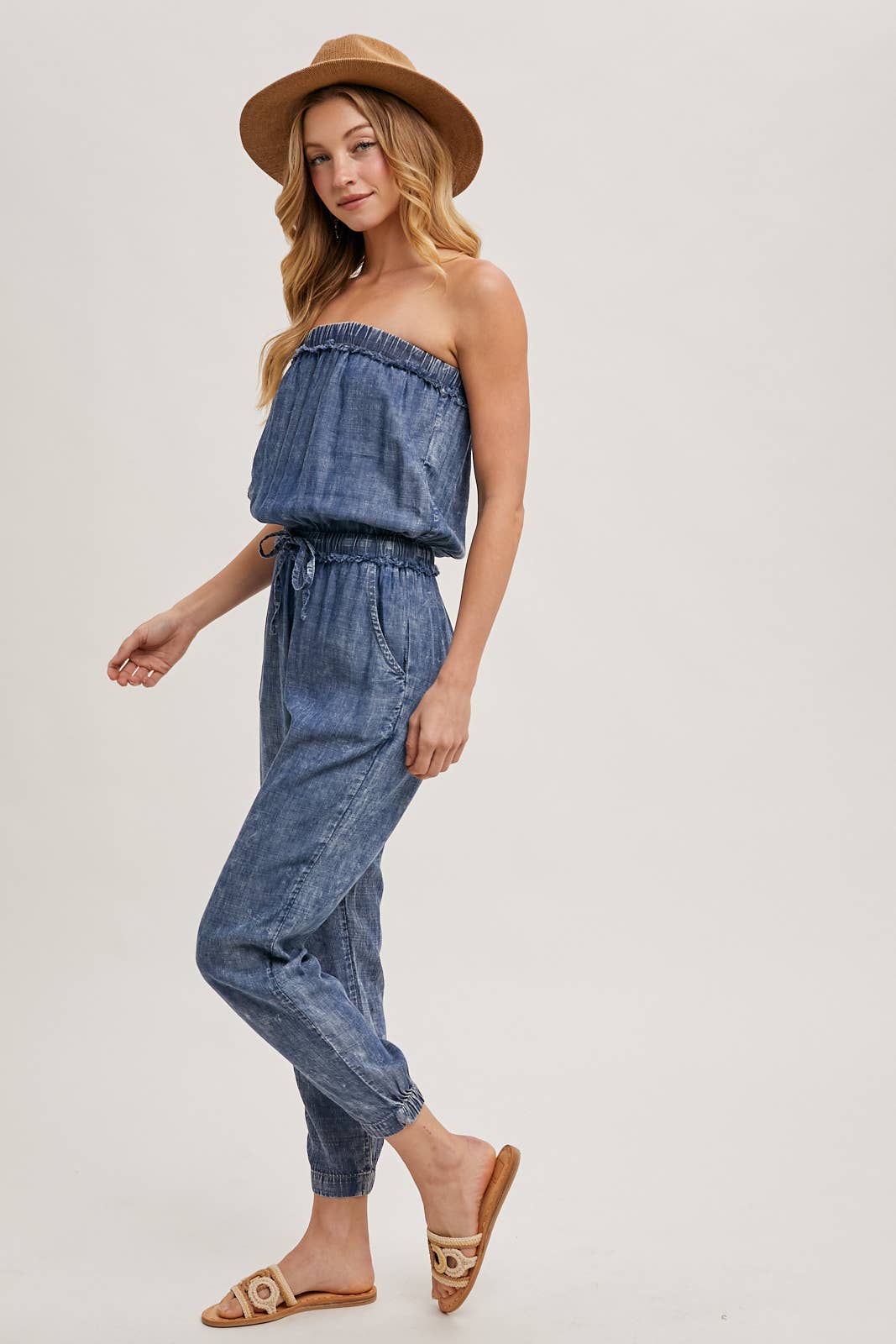 ACID WASH TUBE JUMPSUIT