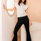 Faux Suede Fringe Leg and Back Bell Bottom / BIO62007