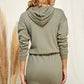 Solid Hoodie Midi Dress