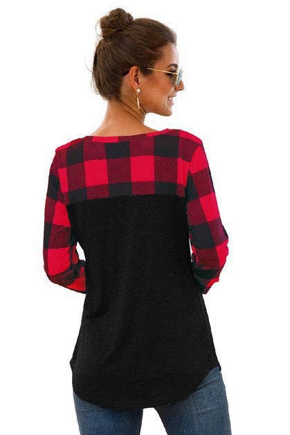 Cozy Chic Plaid Patchwork Top