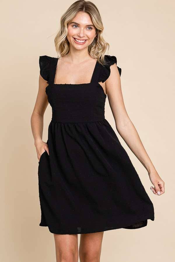 Empire Line Ruffle Sleeve Dress