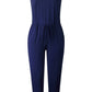 Striped Short Sleeve Drawstring Waist Romper