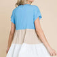 Surplus Tiered Color Block Top:  / LIVING CORAL