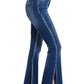 High-Rise Distressed Flare Denim Pants Jeans