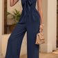 _SOLID COLOR TUBE TOP BOW JUMPSUIT