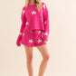 Soft Long Sleeve Star Print Top and Short Set