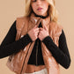 Gloss Shiny PU Quilted Puffer Zip Up Crop Vest