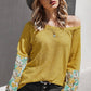 Round Neck Solid Long Sleeve Top -