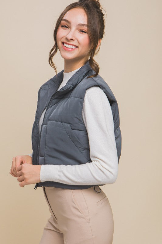 Puffer Vest With Pockets-ON LINE ONLY