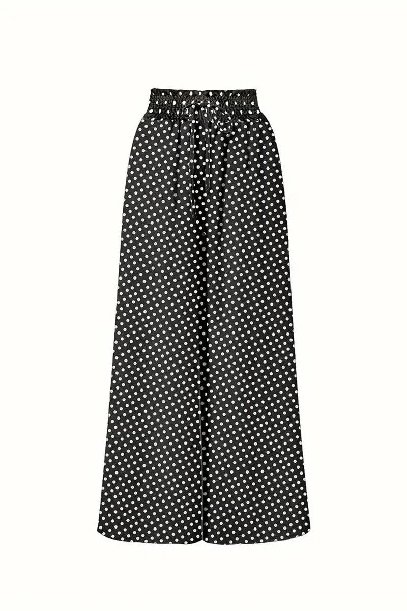 Polka Dot High-Waist Casual Pants