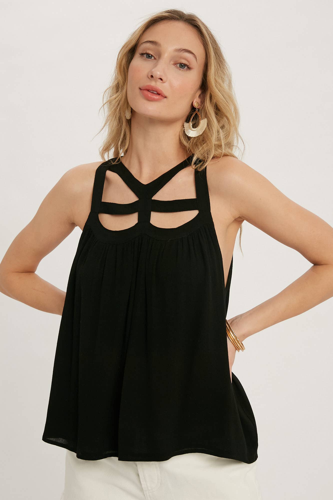 CAGED NECK TANK TOP