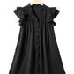 Ruffle Sleeve V Neck Frilled Shift Dress
