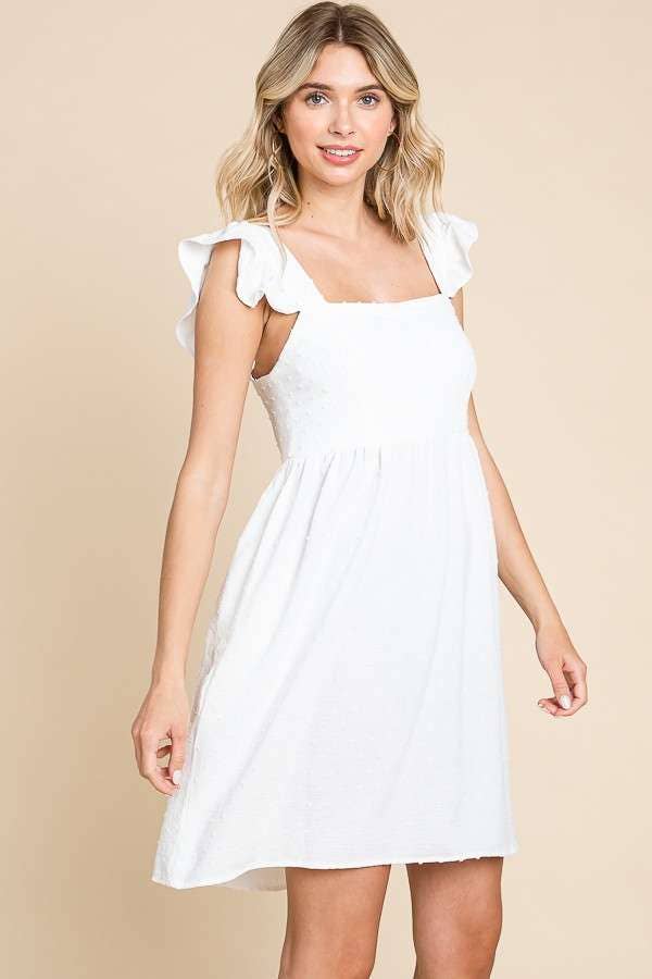 Empire Line Ruffle Sleeve Dress