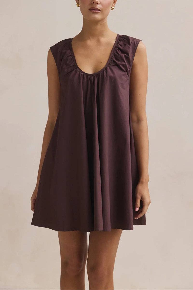 Polka Dot Sleeveless A-Line Dress
