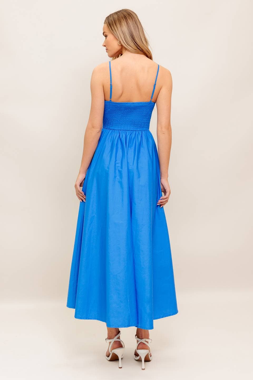 A solid woven midi dress - ID22803