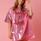 Foil 'Hugs and Kisses' Mini Dress