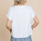 Drop Shoulder Tee With Folded SLV Hem: S / BLACK