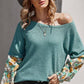 Round Neck Solid Long Sleeve Top -