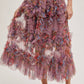 FLORAL RUFFLED MESH MIDI SKIRT