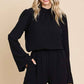 CWR1863L-Mock Neck Bell Sleeve Romper