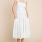 Smocking Tube Tiered Midi Dress:  / ALOE GEL