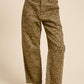 Leopard Print Barrel Leg Denim Jeans