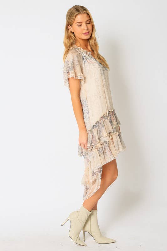 Printed Short Sleeve Dress