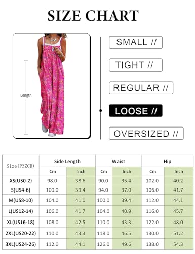 ON LINE ONLY- YESNO Women's Summer Boho Casual Jumpsuits Wide Leg Overalls Floral Print Baggy Rompers with Pockets XL PZZCR 377