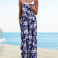 ON LINE ONLY- YESNO Women's Summer Boho Casual Jumpsuits Wide Leg Overalls Floral Print Baggy Rompers with Pockets XL PZZCR 377