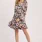 FLORAL PRINT RUFFLED SWING DRESS