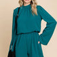 CWR1863L-Mock Neck Bell Sleeve Romper