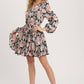 FLORAL PRINT RUFFLED SWING DRESS