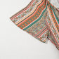 Bohemian Floral Print Buttoned V Neck Ruffle Tiered Dress