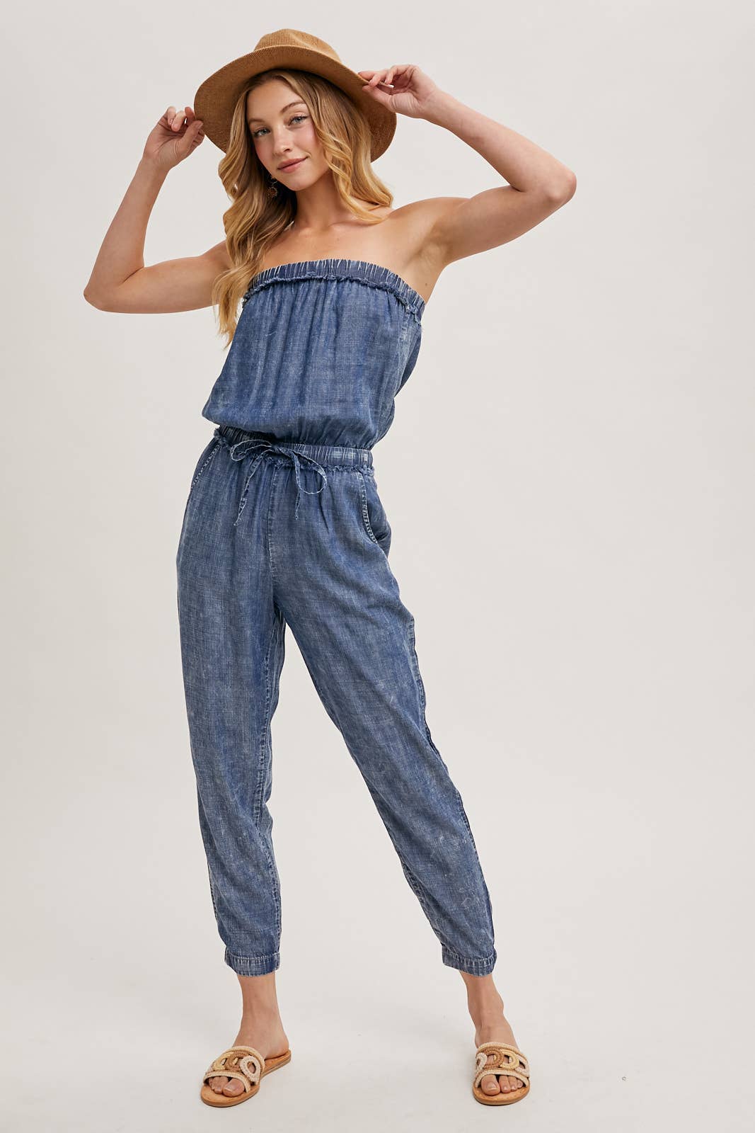 ACID WASH TUBE JUMPSUIT