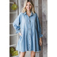 Overfit Button Down Denim Shirt Dress