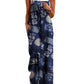 ON LINE ONLY- YESNO Women's Summer Boho Casual Jumpsuits Wide Leg Overalls Floral Print Baggy Rompers with Pockets XL PZZCR 377