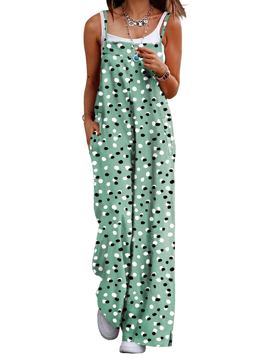 ON LINE ONLY- YESNO Women's Summer Boho Casual Jumpsuits Wide Leg Overalls Floral Print Baggy Rompers with Pockets XL PZZCR 377