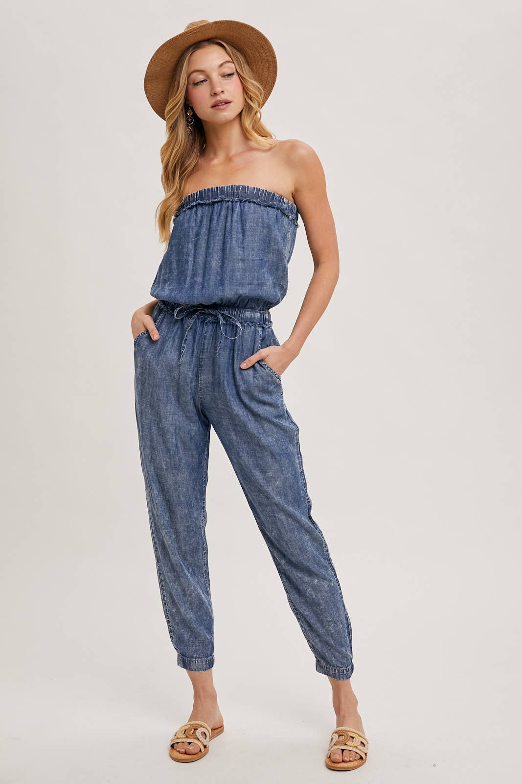 ACID WASH TUBE JUMPSUIT