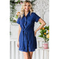 Cotton Boil Front Tie Shirts Dress