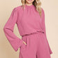 CWR1863L-Mock Neck Bell Sleeve Romper