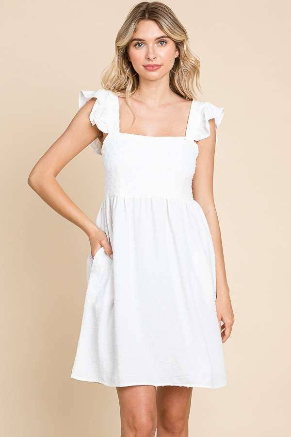 Empire Line Ruffle Sleeve Dress